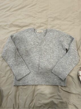 Lucky Brand Heather Gray V-Neck Sweater